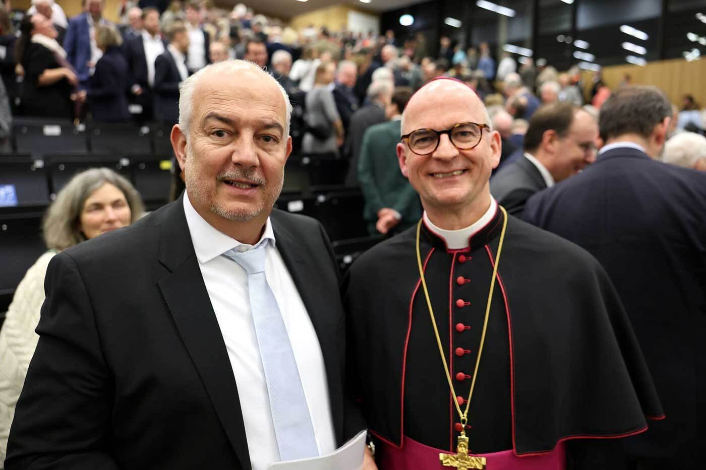 Diözesanempfang 2026, Foto: POW , Bischof Franz Jung und Kyrill-Alexander Schwarz
